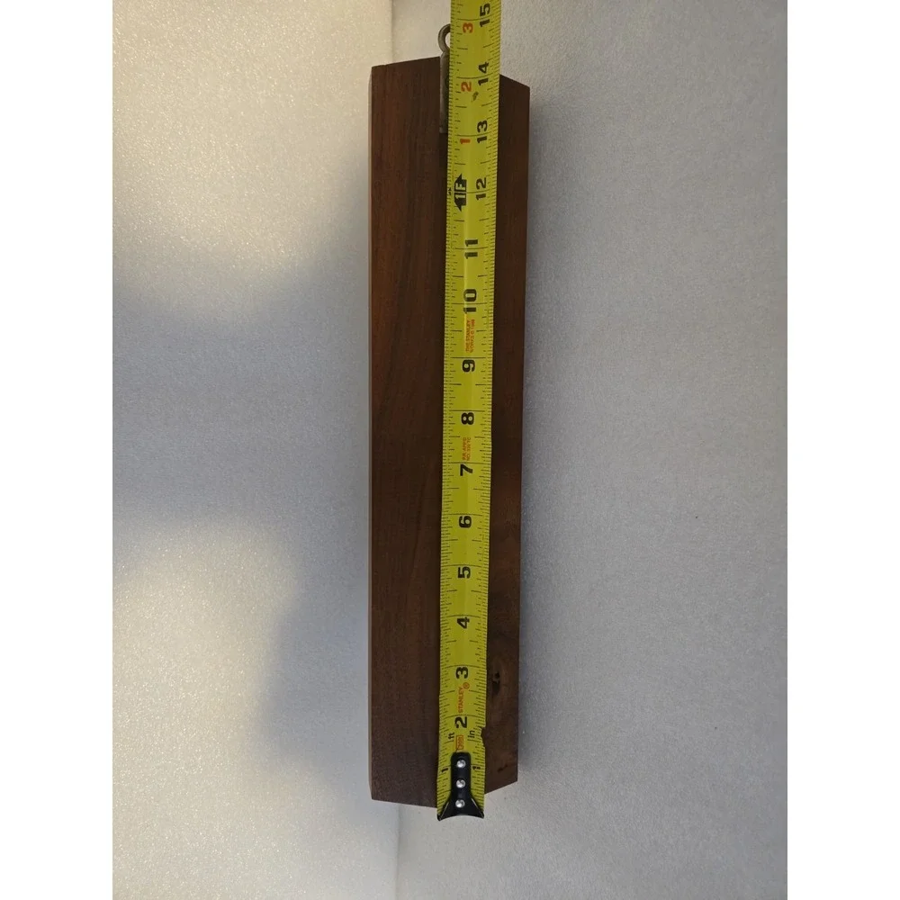 Mid Century Modern Wood Wall Coat Rack 2 Horn Hooks Teak Danish Style Vtg 15